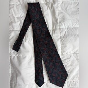 Giorgio Armani vintage 90's Black and Red Geometric Tie